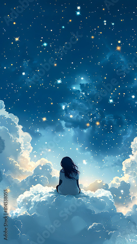 Stargazing Silhouette on a Dreamy Night