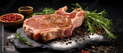 Pork steaks seasoned with s...