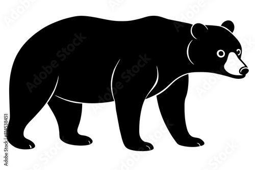  black bear line art vector illustration