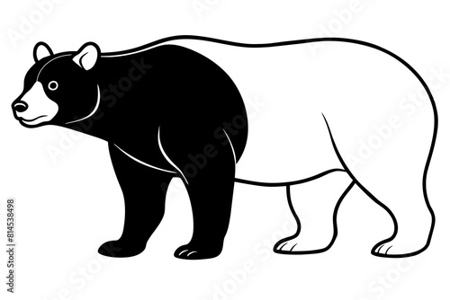  black bear line art vector illustration © Shiju Graphics
