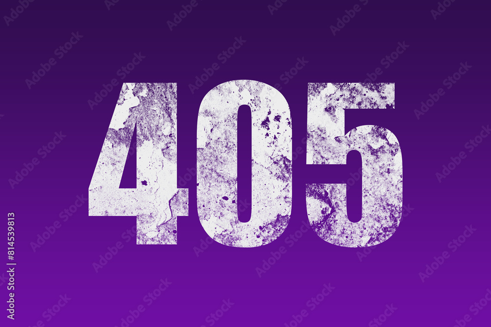 flat white grunge number of 405 on purple background. flat white grunge number of 405 on purple background.