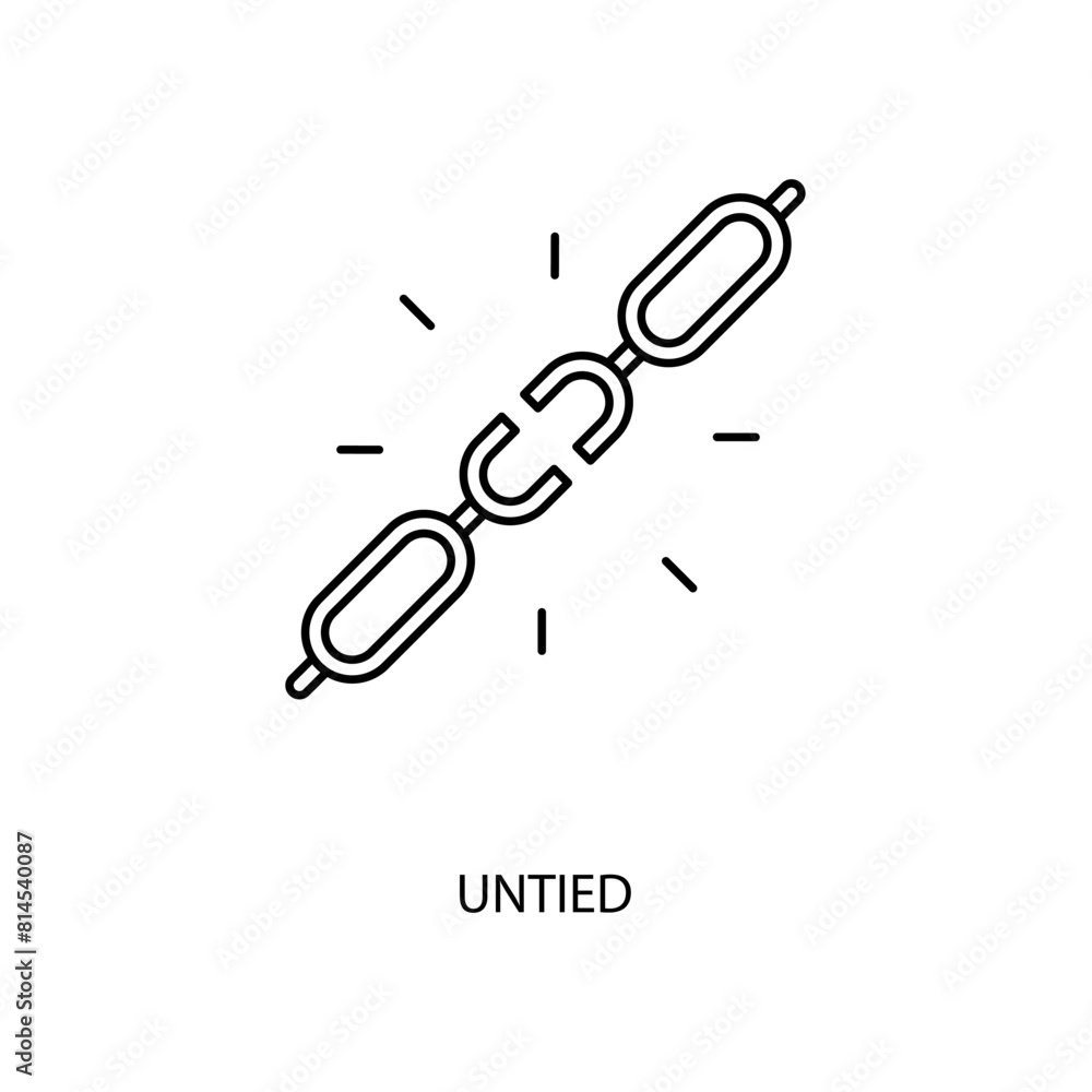 untied concept line icon. Simple element illustration. untied concept outline symbol design. untied concept line icon. Simple element illustration. untied concept outline symbol design.