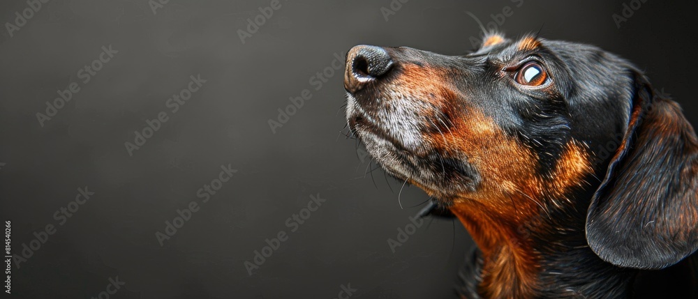 Black and Brown Dog Looking Up Into the Sky Black and Brown Dog Looking Up Into the Sky