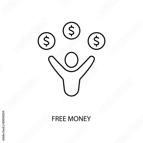 free money concept line icon. Simple element illustration. free money concept outline symbol design.