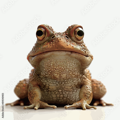 3D rendering of a brown toad isolated on white background.