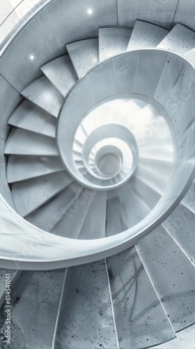 Iconic Spiral Staircase in Black and White