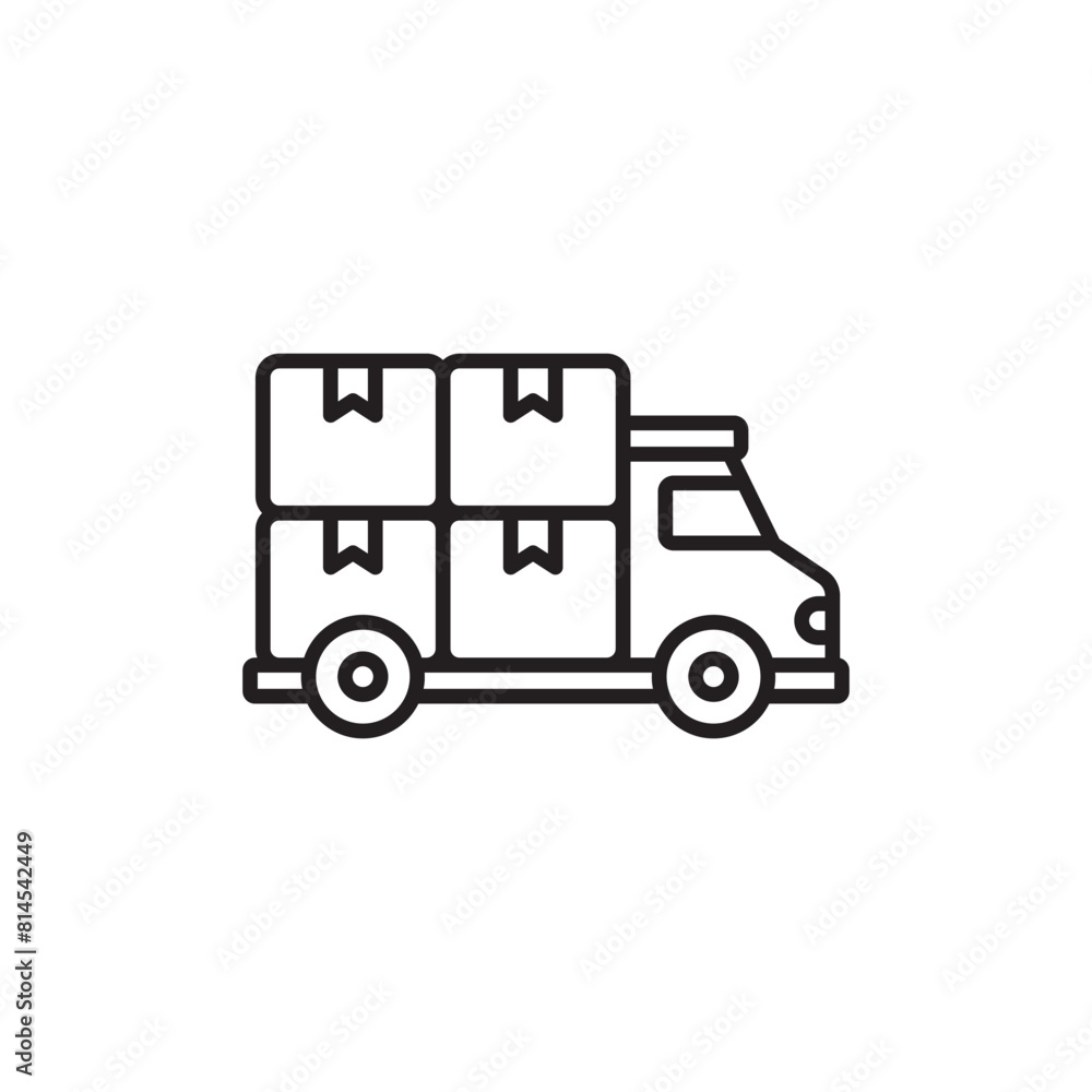Delivery Truck icon design with white background stock illustration Delivery Truck icon design with white background stock illustration