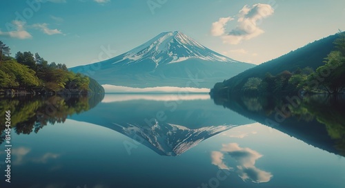 Mountain Reflecting in Still Lake