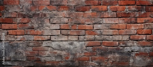 An image of an old brick wall providing a close up view with a concrete texture serves as a captivating background with ample copy space