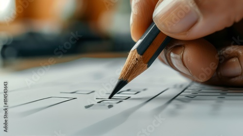 Person Writing on Paper With Pencil