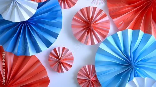 Colorful origami paper on white background. 3d rendering.