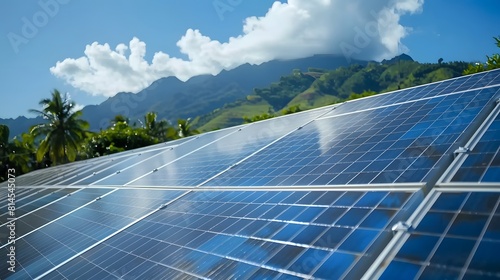 solar panels on a roof Solar panels solar power station solar panel and sun