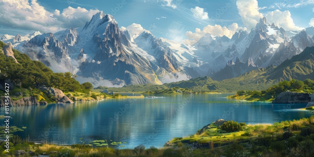 Epic Andes landscape and lagoon