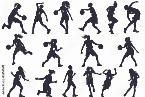 Group of people playing basketball, suitable for sports events promotion © Ева Поликарпова