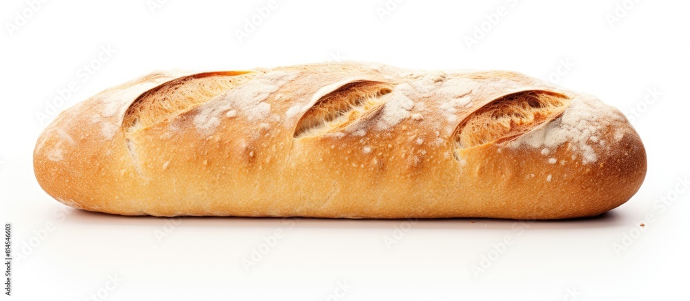 A copy space image of bread placed on a white background A copy space image of bread placed on a white background