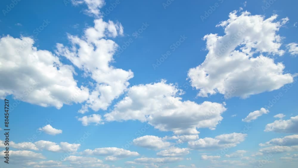 beautiful blue sky with soft white clouds timelapse for abstract background
