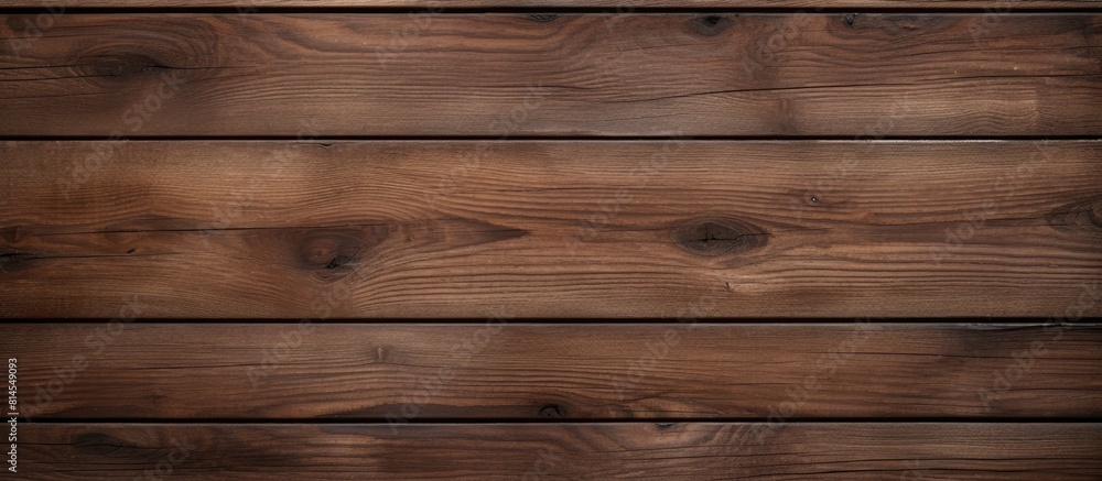 Fototapeta premium A texture of dark brown wood planks with a lighter area for adding text or images. with copy space image. Place for adding text or design