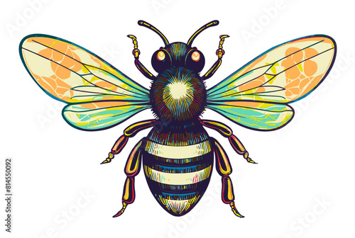 Abeille, dessin vectoriel, gravure