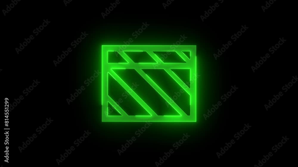 In private box line symbol icon glowing neon green color animation black background In private box line symbol icon glowing neon green color animation black background