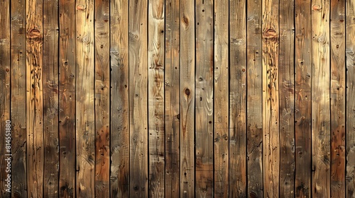 The image is a high-resolution photo of a wooden fence. The fence is made of vertical planks of wood that are weathered and have a natural wood grain.