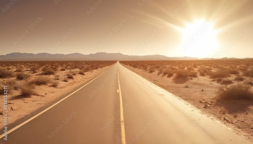 A deserted road stretching through the arid desert upscaled_3