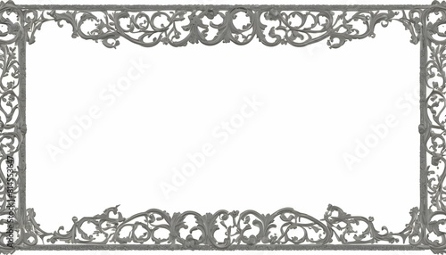 A regal frame with ornate scrollwork and flourishe