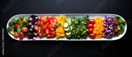 Colorful salad arranged in ...