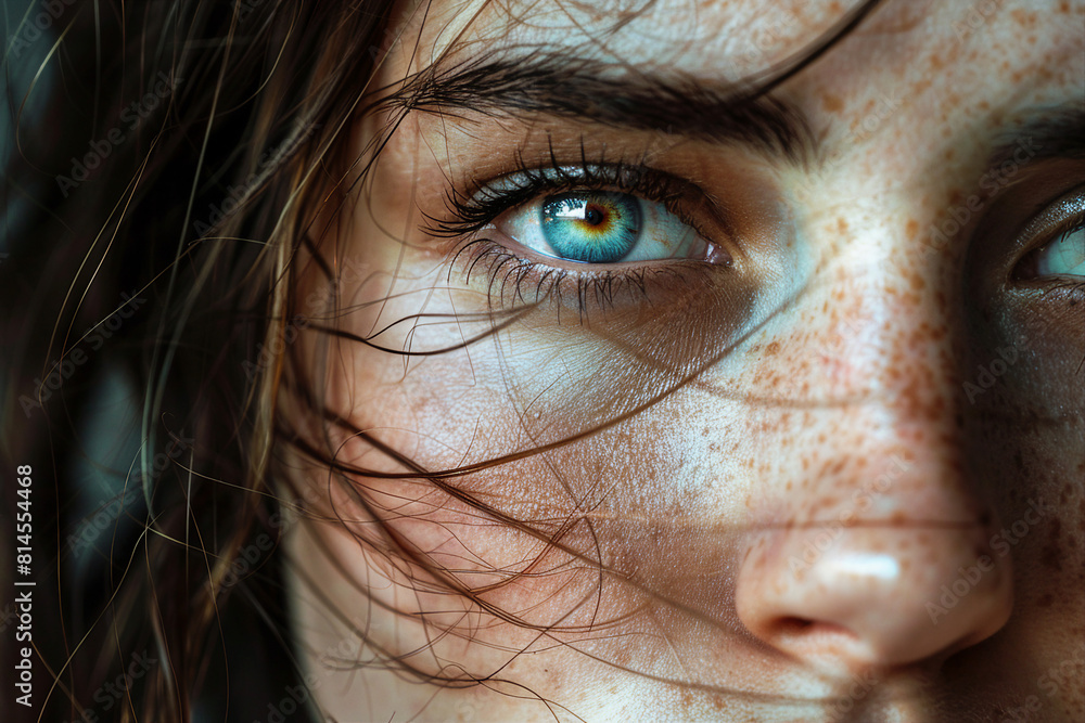 AI generated close up image of young woman with acne skin problem hormonal acne AI generated close up image of young woman with acne skin problem hormonal acne