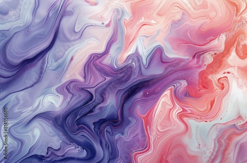 Abstract Painting Featuring Purple, Blue, and Pink Colors