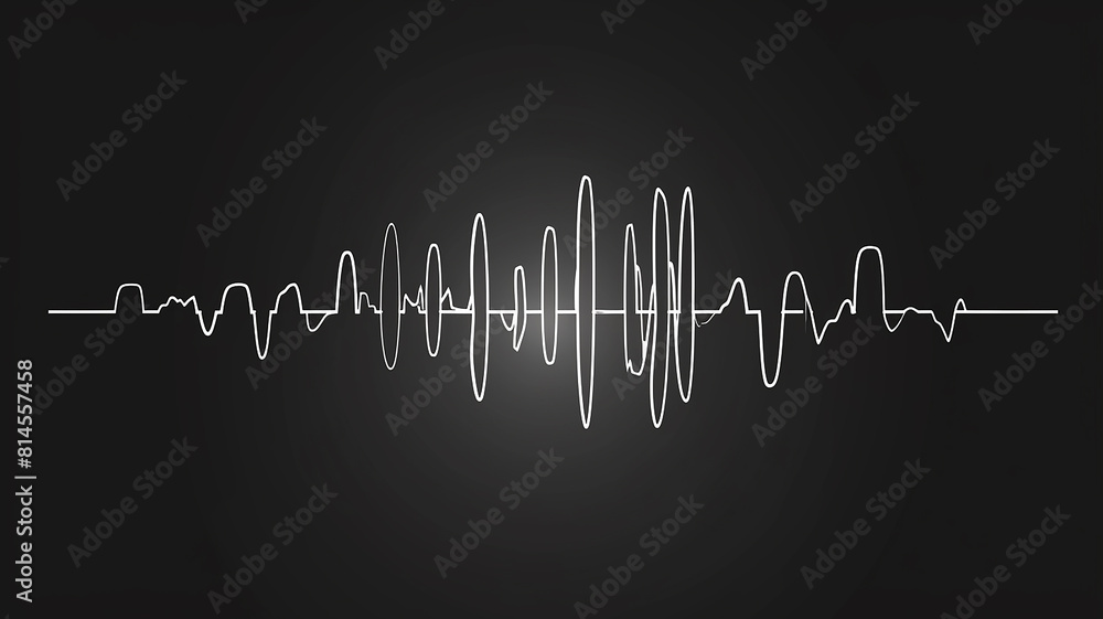 Fototapeta premium Sound wave graph on a black background, abstract image of healthcare