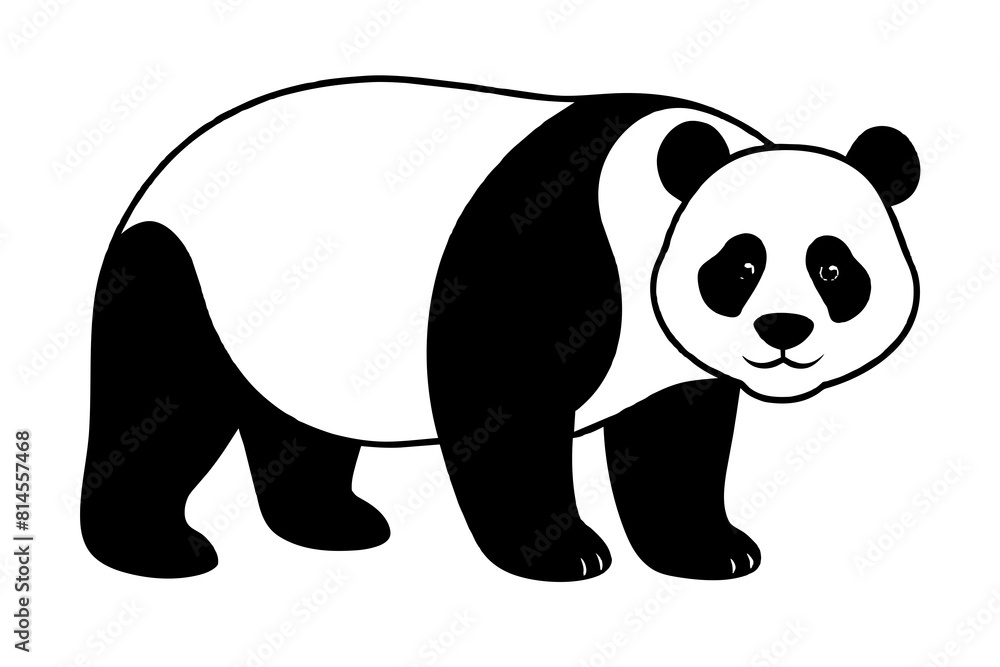 panda line art vector silhouette illustration panda line art vector silhouette illustration