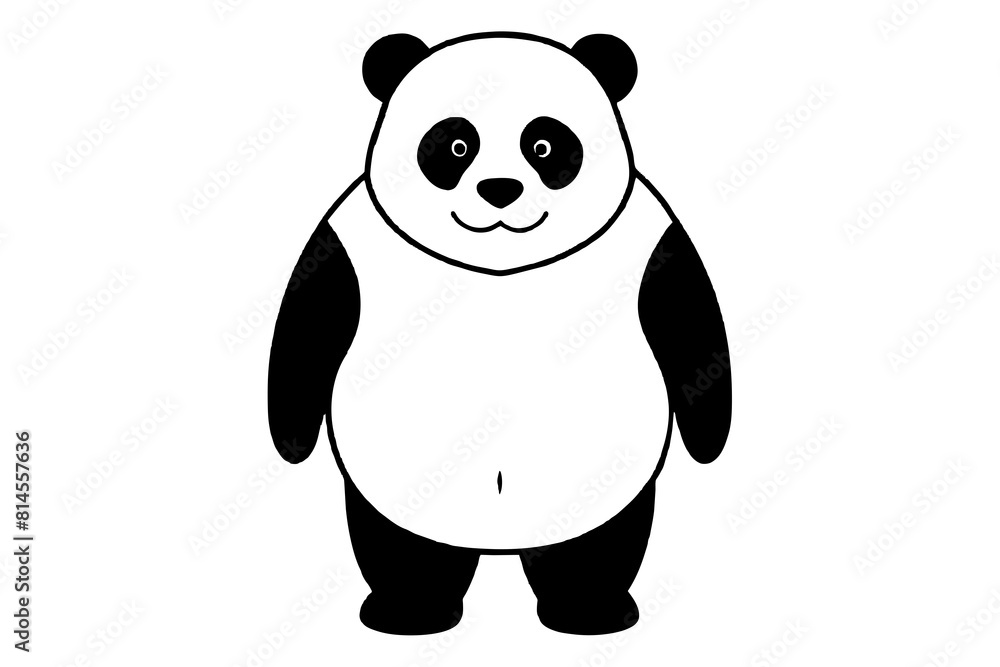 panda line art vector silhouette illustration panda line art vector silhouette illustration