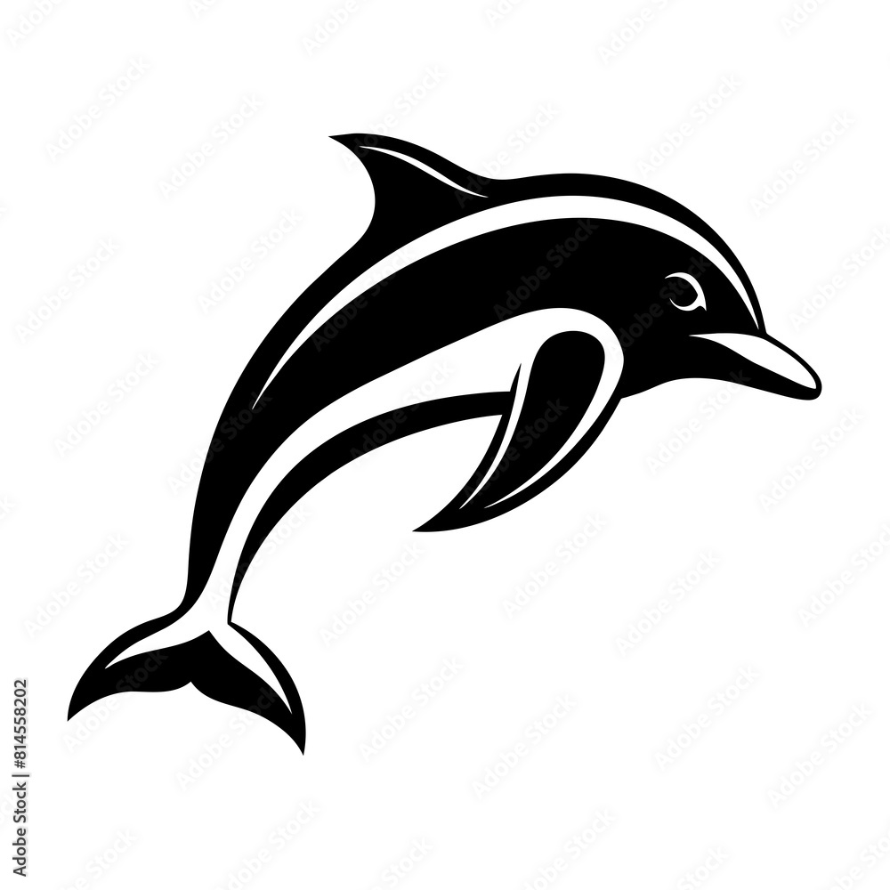 Fototapeta premium dolphin silhouette isolated on white