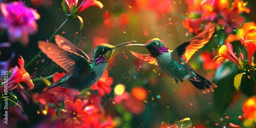 A couple of birds flying in the air. Suitable for various design projects