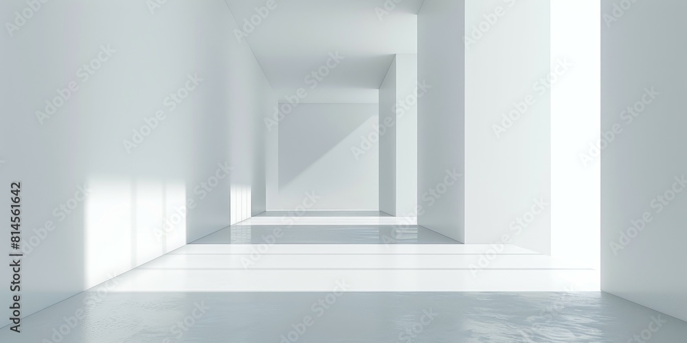 Fototapeta premium Empty room with white walls and floor