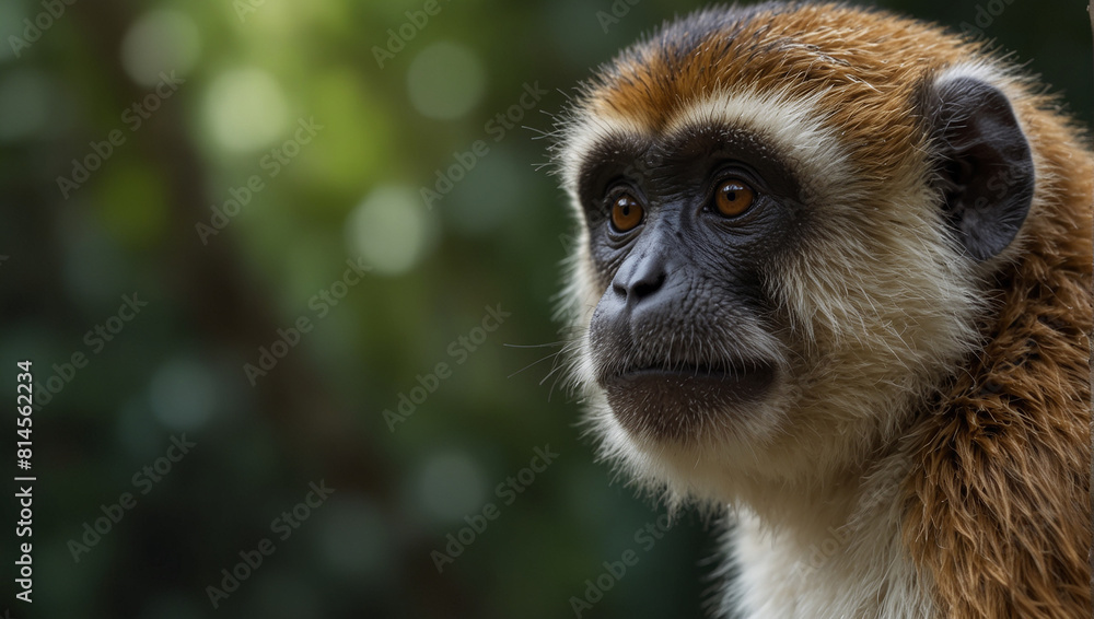 Obraz premium Pitheciidae monkey in jungle 