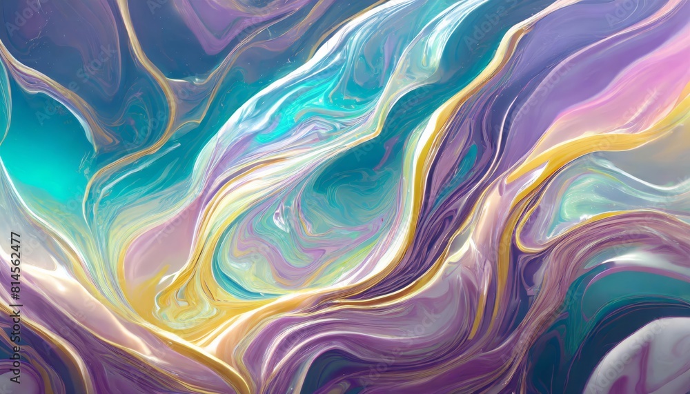 Fototapeta premium Abstract liquid holographic purple background