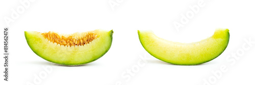 Fototapeta Naklejka Na Ścianę i Meble -  Cantaloupe melon cut in half isolated on white background, Green melon