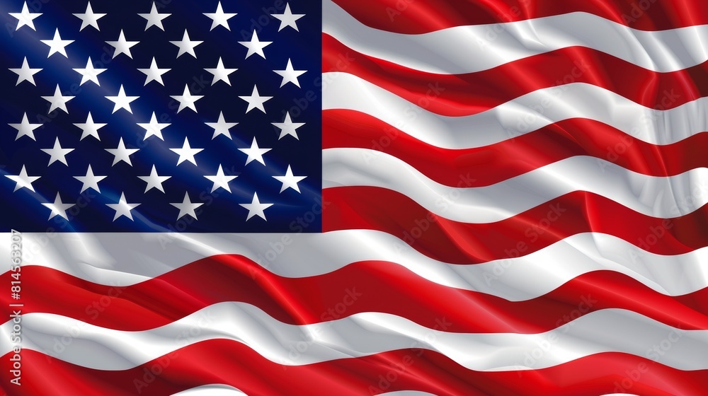 Obraz premium Vibrant close-up view of the American flag, symbolizing freedom and patriotism