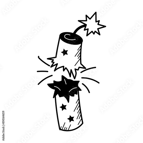 Check out doodle icon of festive firecracker 