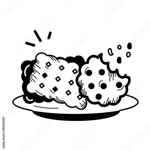 A scalable doodle icon of crackers  