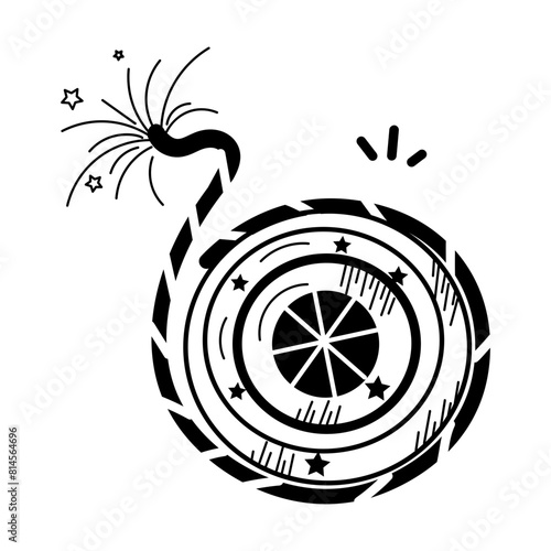 Eye catchy doodle icon of spiral firework  photo