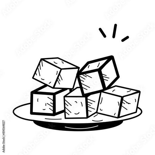 A hand drawn icon of mysore pak sweet  photo