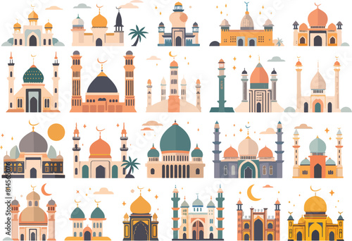 vector icon set for eid mubarak