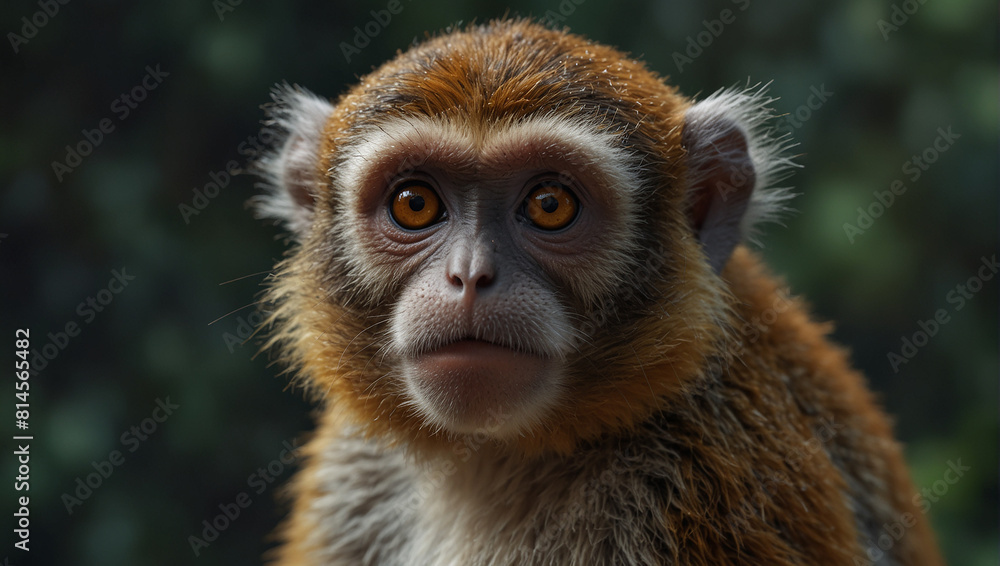 Pitheciidae monkey in jungle Pitheciidae monkey in jungle