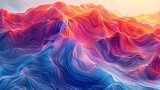 Abstract colorful terrain waves background