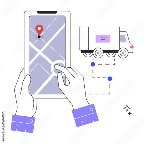 Check out linear illustration of delivery tracking 