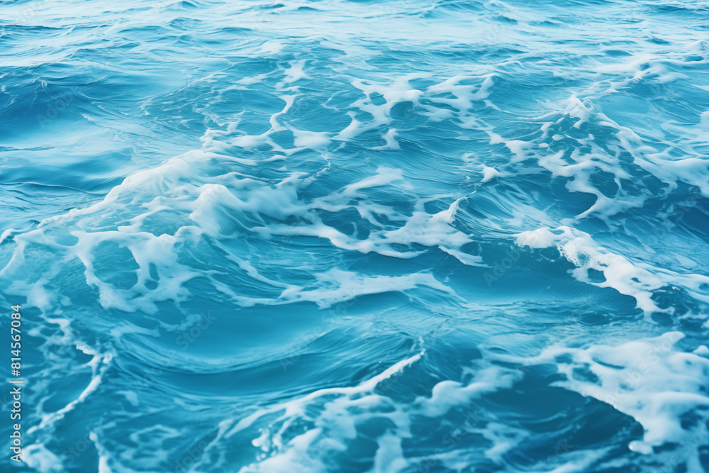 Ocean Surface with Sea Foam. Blue water background. Generative AI