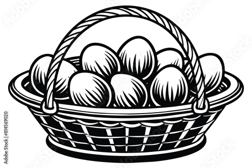 Eggs in the basket vector design