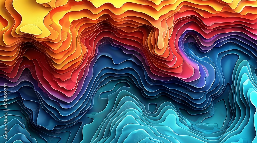 Vibrant abstract topographic layers background Vibrant abstract topographic layers background